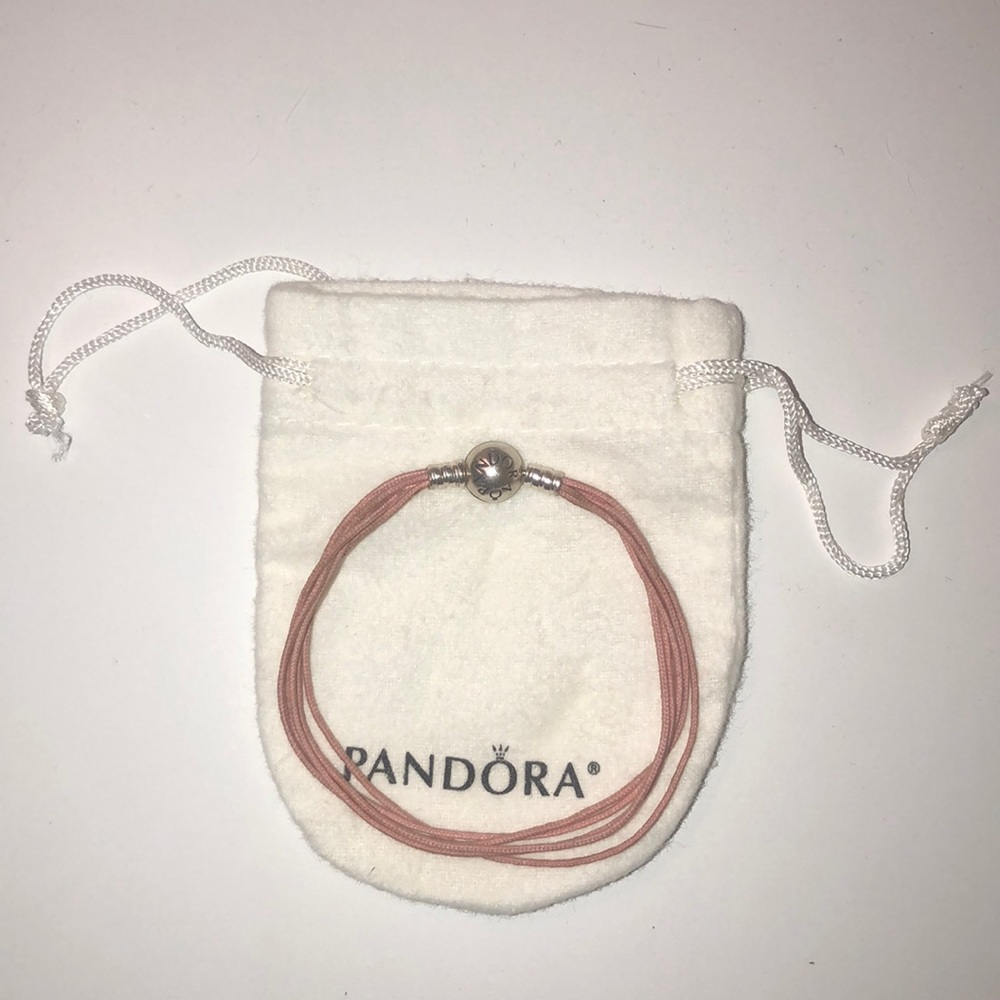 Pandora pink charm thread bracelet